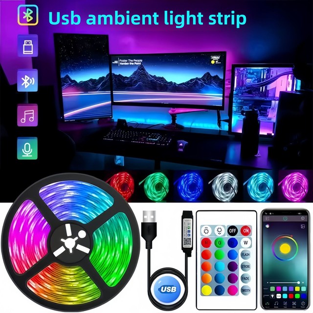 5V Low-voltage IP65 RGB Tv Back Light LED Strip USB-powered Running Led Stripe Tv Backlight Strip for TV Computer Profile Light