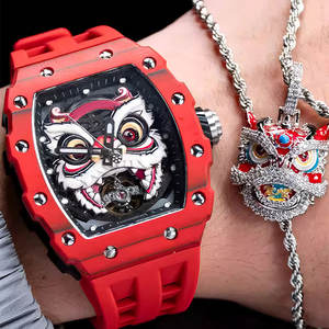 Designer Lion Dance Montres Mécaniques De Luxe Super Lumineux Bande De Caoutchouc Automatique À Remontage Automatique Montre-Bracelet RGA3009-L - Product Image 2
