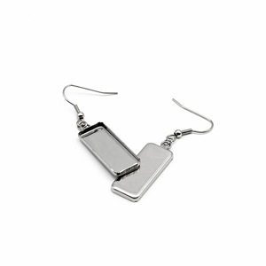 Stainless Steel Rectangular <b>Earring</b> Base 10x25mm 10x30mm Hollow For <b>Earring</b> Making DIY Jewelry Components - Product Image 5