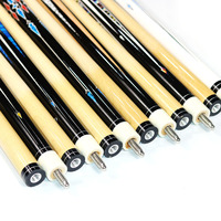 Vente directe usine, prix de gros économique, queues de billard en bois blanc 1/2-pièce, longueur 57 pouces, pointe en cuir de vache 13 mm, pour billard domestique