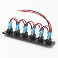 PN-R6-101EN-BL-12VDC Panneau de commutation à bascule marin 6 interrupteurs étanche 12V avec LED bleue 3 broches pour bateau et voiture