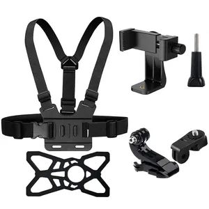Soporte de Pecho para Teléfono, Arnés de Montaje en el Pecho <span class=keywords><strong>con</strong></span> Soporte para Teléfono para GoPro <span class=keywords><strong>y</strong></span> Teléfonos Celulares <span class=keywords><strong>iPhone</strong></span> - Product Image 1