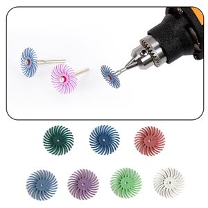 PEXMIENTAS 25mm Mini spazzole per lucidatura di gioielli in metallo per legno strumenti rotanti per orafo disco con setole radiali - Product Image 3