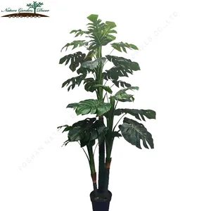 Alta simulación de Monstera verde árbol Artificial plantas de La Selva