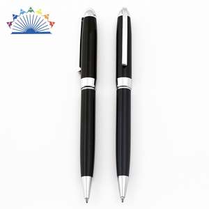 Jolies stylos à bille professionnels de qualité supérieure avec clip logo, stylo noir - Product Image 2