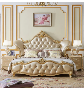 Tay chạm khắc midcentury hiện đại Gỗ gụ Vua Kích thước khung giường với thân thiện với môi thiết kế cho thanh lịch Master Suite vượt thời gian thoải mái - Product Image 5