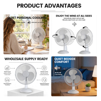Production et vente en série OEM&ODM de petits ventilateurs de table de bureau de 12 pouces à 3 pales oscillantes en matériau PP