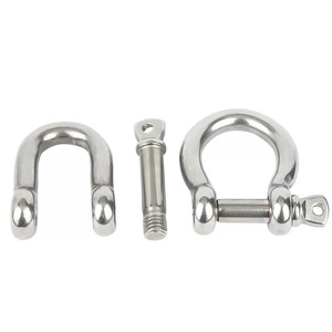Stainless Steel Bow Shackle D Shape With Screw <b>Collar</b> <b>Pin</b> Metric Polished Lifting Eye Tool Horseshoe Shackle - Product Image 1