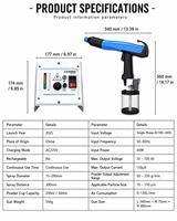 Pistolet de peinture électrostatique portable, machine de pulvérisation manuelle pour revêtement en poudre à sec sur surface métallique