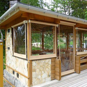 Stores enrouleurs pare-soleil d'extérieur en aluminium coupe-vent pour stores de jardin motorisés à commande manuelle pour fenêtres de patio et de balcon - Product Image 1