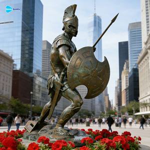 Escultura de Jardín de Estilo Antiguo a Precio de Fábrica, Estatua de Guerrero Espartano de la Antigua Grecia en Bronce de Tamaño Real - Product Image 5