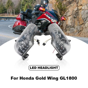 Yongjin moto phare LED phare avec lumière jaune clignotant pour <span class=keywords><strong>Honda</strong></span> <span class=keywords><strong>GoldWing</strong></span> GL1800 2001-2017 - Product Image 1
