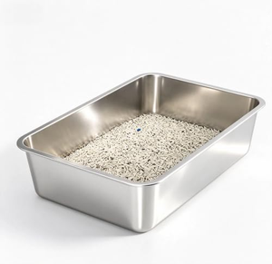 Nouvelle litière pour chat en acier inoxydable extra large pour chat de grande taille, litière pour chat en métal à côtés hauts, facile à nettoyer - Product Image 3