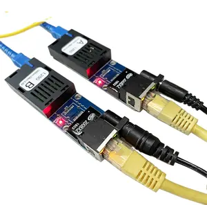 Super mini FTTH 1 Pair 1GE Gigabit Fiber Optical Media Converter 10/100/1000Mbps SingleMode Single Fiber SC Port 20KM PCBA Board