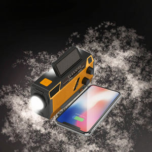 Lampe de poche <span class=keywords><strong>dynamo</strong></span> LED rechargeable d'urgence portable 2000mAh avec <span class=keywords><strong>radio</strong></span> FM/AM/NOAA à énergie solaire à manivelle - Product Image 3