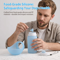 Bouteille d'eau pliable en silicone portable de 620 ml, légère, pour animaux de compagnie, distributeur d'eau pour chien, voyage en plein air