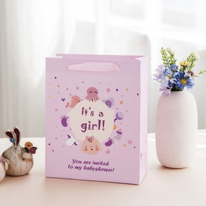 Boîte cadeau carrée recyclable pour enfants, motif dessin animé Happy Egg Full Moon Return, sac en carton pour bonbons nouveau-né, impression par estampage - Product Image 5