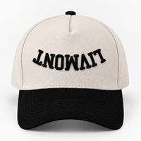 Casquette de baseball à 5 panneaux bicolore personnalisée avec broderie 3D inversée du nom de la ville, casquette à fermeture snapback réglable pour adultes