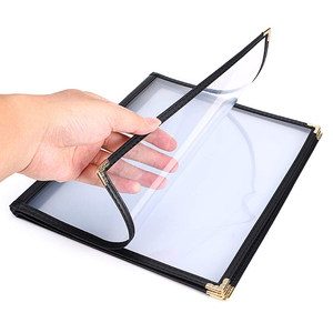 Libro de cubiertas transparentes <span class=keywords><strong>para</strong></span> menú de restaurante, cubierta transparente de PVC, apto <span class=keywords><strong>para</strong></span> tamaño A4, 4 páginas, 8 - Product Image 4