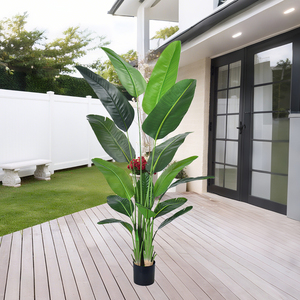 Pianta Artificiale Realistica di 1,8 m, Palma del Viaggiatore o Uccello del Paradiso con Vaso, Finta Palma Bananiera per Decorazioni Interne ed Esterne - Product Image 2