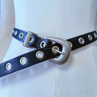 Ceinture en jean pour femme, design décontracté et tendance, rivets, clous, pointes, cuir PU, longueur réglable, largeur 4 cm, boucle en alliage de zinc