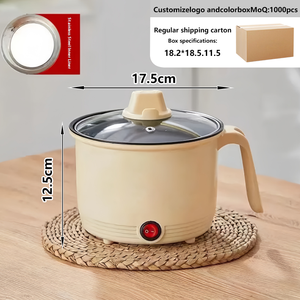 Marmite électrique domestique en acier inoxydable avec contrôle de température, revêtement antiadhésif et couvercle en verre trempé 2L pour extérieur et hôtel - Product Image 4