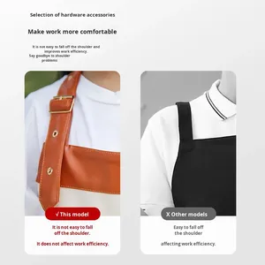 Children's Waterproof Canvas Polyester Unisex Apron Neck-<b>wrap</b> Style Durable Custom Logo Printing Restaurant & Bar Use - Product Image 5