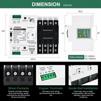 EPEPRO PV Commutateur de transfert triphasé automatique/manuel dédié Mini ATS Solaire Double Alimentation Automatique 4P 32A 63A 100A 125A AC220V