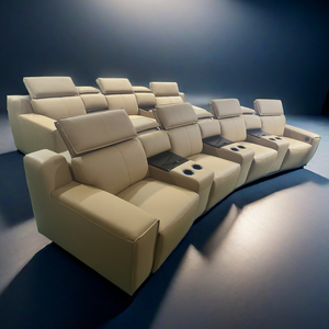 Sofá reclinable eléctrico de lujo de gama alta para uso en Cine en Casa Operación conveniente con botones con elevador eléctrico y casillero - Product Image 6