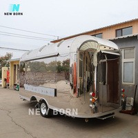 NEW BORN Four à pizza en aluminium, Food Truck, Cuisine mobile entièrement équipée, Camionnette à café, Remorque, Crêpes de rue, Bonbons, Normes américaines, Antirouille