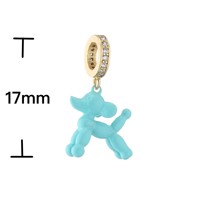Pendentif chiot effet peinture colorée tendance, accessoires de collier chien ballon DIY, bijoux pour femmes