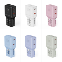 Adaptateur de voyage universel Wontravel US AUS UK EU avec prise 65W PD à charge rapide, adaptateur multi-prises
