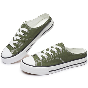 <b>Hot</b> Sale Breathable Spring Autumn Summer Ladies Vulcanize Shoes Canvas Rubber Sole Slip on Flat Heart Pattern EVA Midsole - Product Image 3