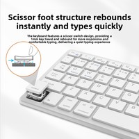 Keyboard 2.4G + mode ganda dapat diisi ulang, Notebook kantor senyap-Tablet komputer-Keyboard nirkabel Universal
