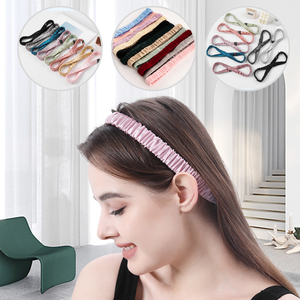 Bandeaux en Soie Pure à 100% Personnalisés en Gros avec Élastique, Bandeaux Doux en Soie pour le Maquillage, le Lavage du Visage et le Sommeil - Product Image 1
