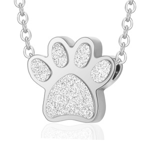 Collar con Colgante de Huella de Mascota en Acero Inoxidable Esmerilado, Joyería Conmemorativa para Mascotas, con 4 Opciones de Color Brillante, Venta al Por Mayor - Product Image 5
