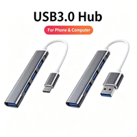 4 in 1 Multiport USB 3.0 Aluminum Alloy Hub Adapter 4 Ports USB 3.0 for Computer Data Transfer HUB Adapter Cable