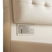 Lit de rangement intelligent moderne avec coffre-fort intégré - Lit en cuir avec tête de lit rabattable et rangement - Vente en gros usine B2B