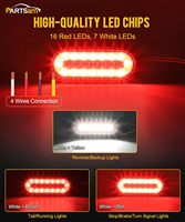 Feux arrière de remorque à Led ovales de 6.3 pouces feux stop feux de freinage rouges et blancs feux de recul et de recul, kit pour camions RV