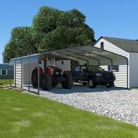 Abri d'auto en métal 13*20 FT avec cadre en métal robuste Abri d'auto de garage en métal avec toit en acier galvanisé