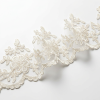 Dentelle Guipure Française Exquise Broderie Cordonnée Bordure Cils Tissu de Mariée Sexy en Nylon Écologique Teal – Nouvelle Collection