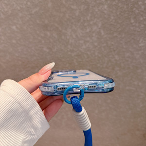 Étui magnétique trois-en-un compatible avec iPhone 16 Pro Max, avec cordon pour iPhone 15, coque de protection transparente 14 - Product Image 5