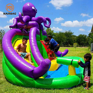 Tobogán acuático inflable del <span class=keywords><strong>pulpo</strong></span> del patio al aire libre con la <span class=keywords><strong>piscina</strong></span> de agua, tobogán mojado inflable de los niños - Product Image 2