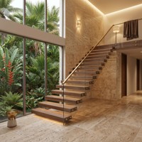 Escalier flottant modulaire sur mesure : Assemblage facile pour projets de villas écologiques isolées