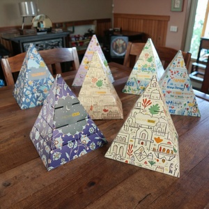 Sunshine Custom Printed Logo Pyramid Shape Food Takeout Catering Bread Dessert Pastry Snack Pyramidal Food Packaging <b>Box</b> - Product Image 4