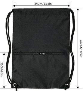 Sac à dos Oxford à cordon avec fermeture éclair cadeau promotionnel avec logo personnalisé - Product Image 3