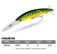 Señuelo de Pesca Flotante Tipo Minnow TOPLURE de 27g y 170mm, Señuelos Duros con Ojos 3D, Cebo Artificial para Agua Dulce y Salada