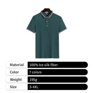 New Premium Business Ice Silk Shirt Polo Shirts Custom Logo T-Shirts for Men - Product Image 6