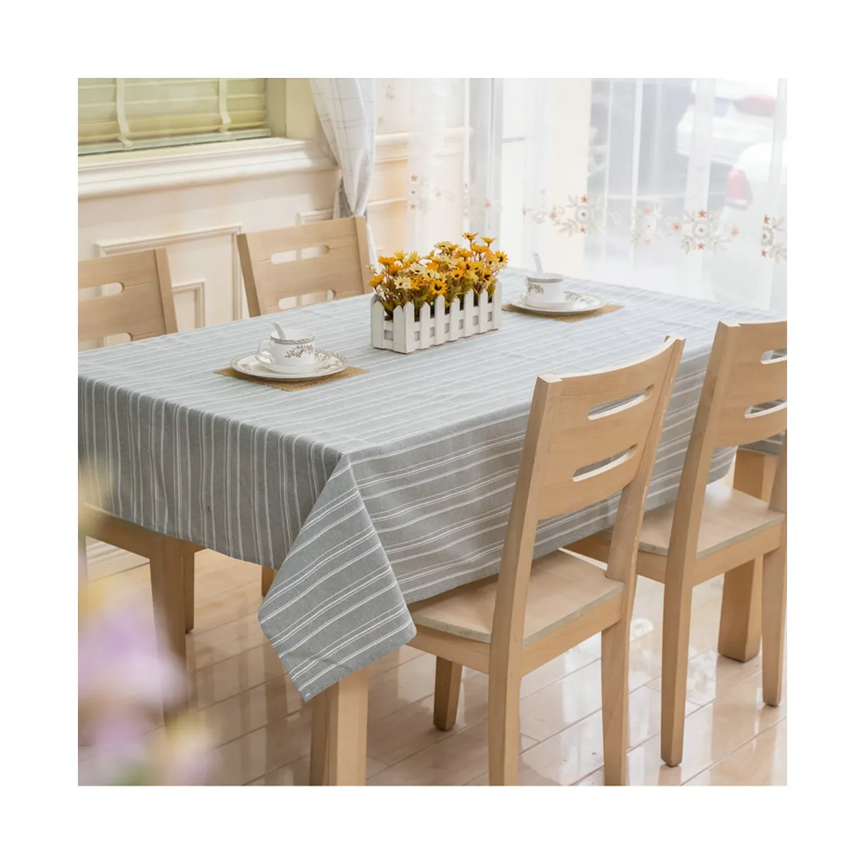 הסיטונאי המלבן פוליאסטר מפת שולחן מלבן עץ קשיח לכיסוי שולחן עבור אירועים