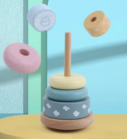 Arc-en-ciel en bois empilable anneau tour jeu blocs bébé Montessori jouets équilibrage pierre roches éducatif apprentissage préscolaire